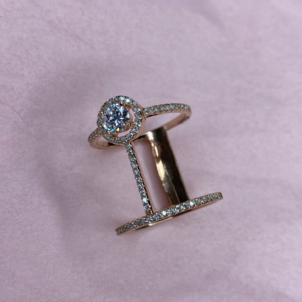 Rose gold studded ring